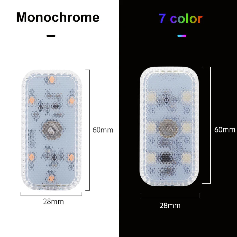 LED Touch Light Mini Wireless Car Interior Lighting Auto Roof Ceiling Reading Lamp for Door Foot Trunk Storage Box USB Charging