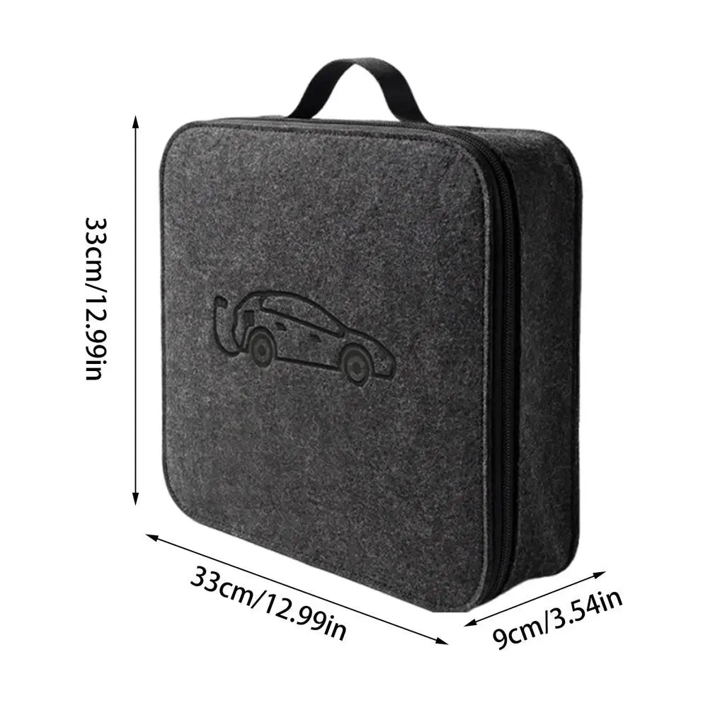 Car Cables Organizer Bag Felt cloth Auto Rechargeable Storage Tidy EV Charging Plugs Equipment Container Bag Cars Accessories