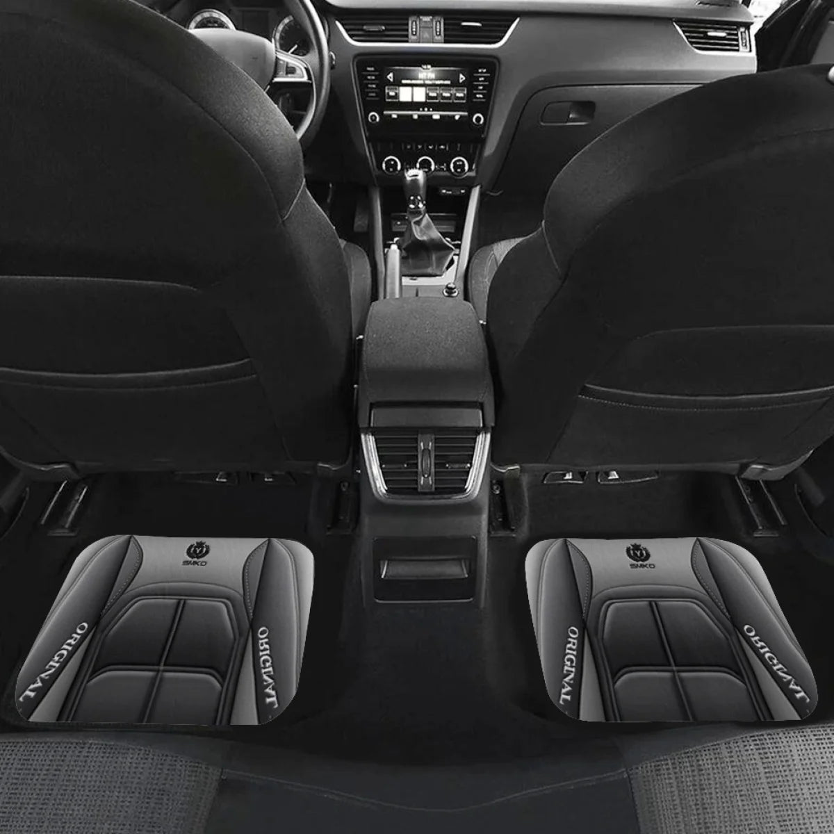 4pcs Elegant Car Floor Mats - Non-Slip, Easy-Clean Polyester All-Season Floor Mats Universal Car Carpet Interior Accessories ﻿