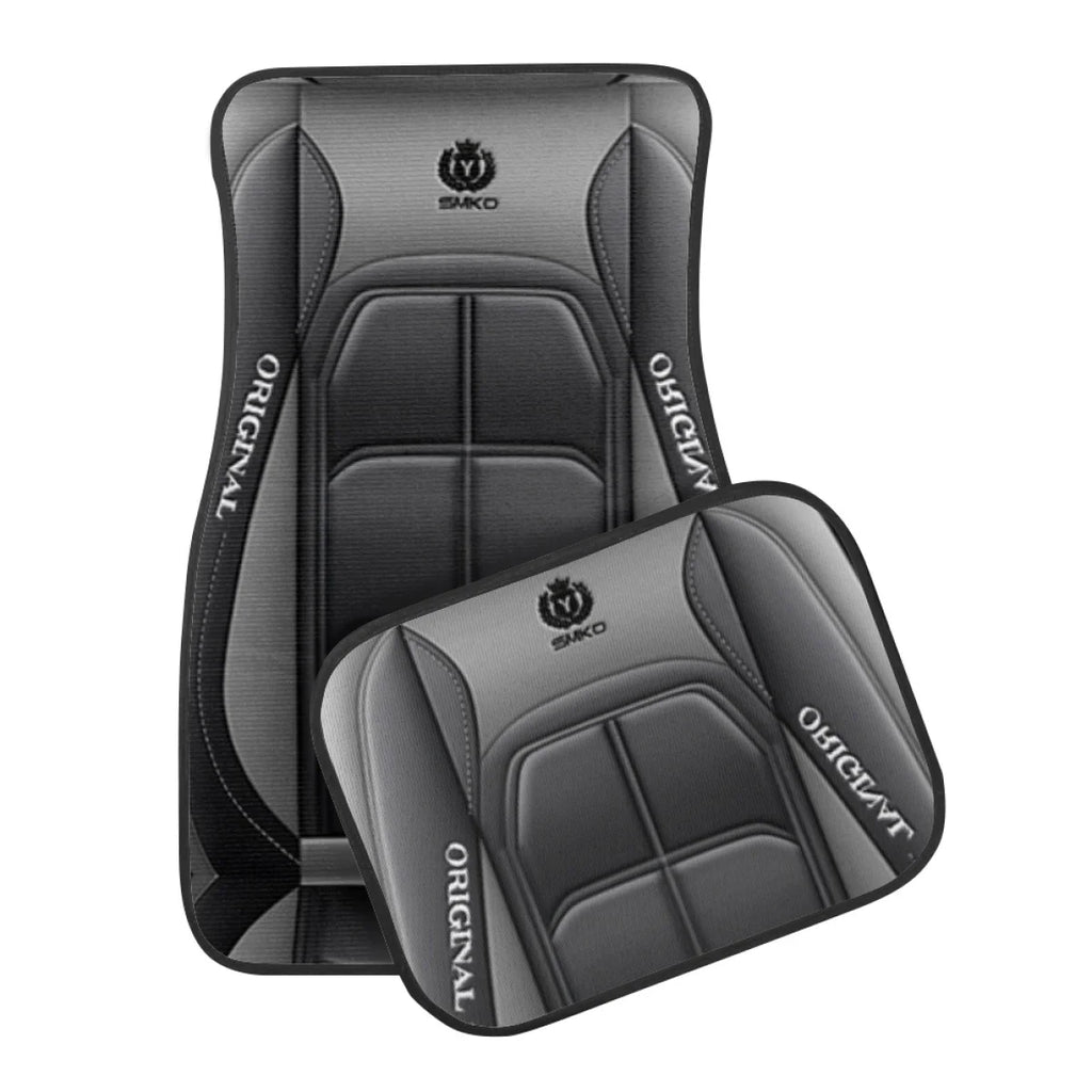 4pcs Elegant Car Floor Mats - Non-Slip, Easy-Clean Polyester All-Season Floor Mats Universal Car Carpet Interior Accessories ﻿