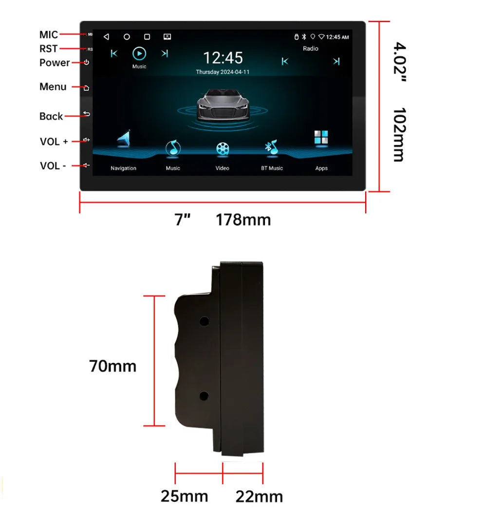 7/9/10 inch Universal Android 13 Car Radio 32G/64G Autoradio android 2 Din car radio GPS BT Central Multimedia Smart car systems