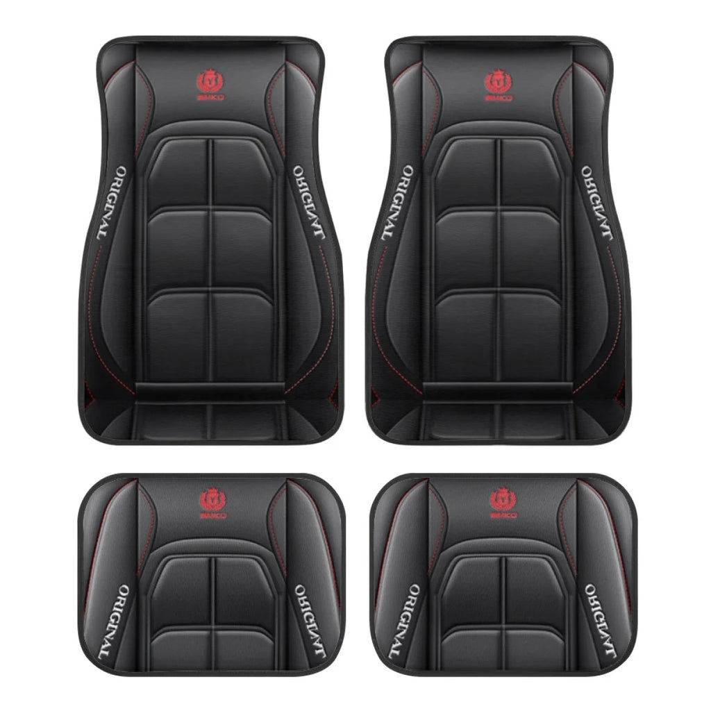 4pcs Elegant Car Floor Mats - Non-Slip, Easy-Clean Polyester All-Season Floor Mats Universal Car Carpet Interior Accessories ﻿