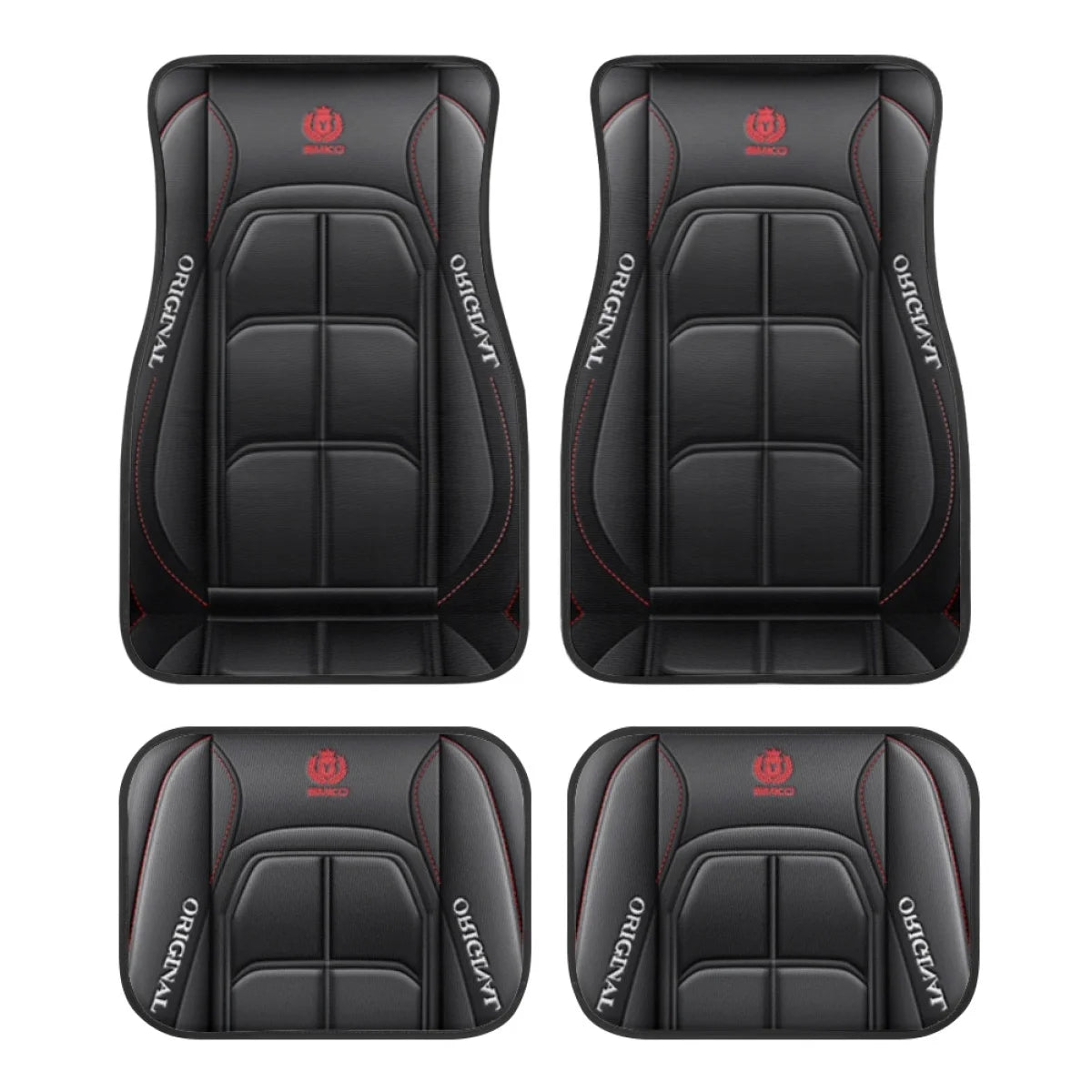 4pcs Elegant Car Floor Mats - Non-Slip, Easy-Clean Polyester All-Season Floor Mats Universal Car Carpet Interior Accessories ﻿