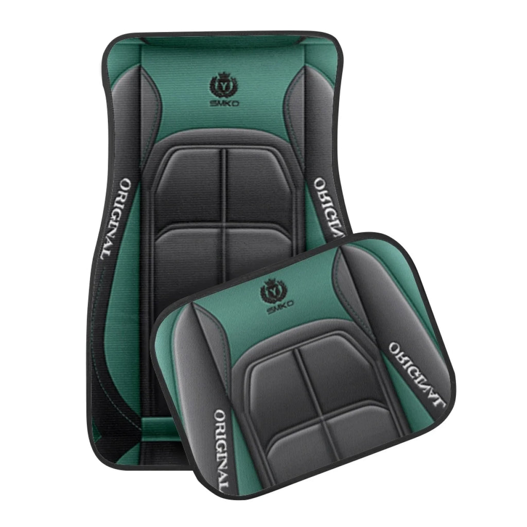 4pcs Elegant Car Floor Mats - Non-Slip, Easy-Clean Polyester All-Season Floor Mats Universal Car Carpet Interior Accessories ﻿