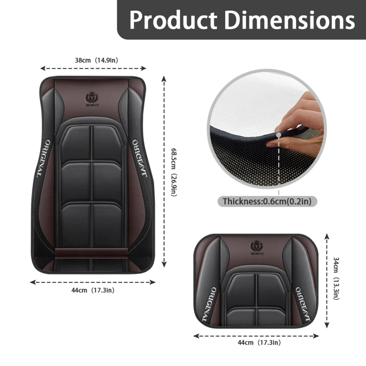 4pcs Elegant Car Floor Mats - Non-Slip, Easy-Clean Polyester All-Season Floor Mats Universal Car Carpet Interior Accessories ﻿