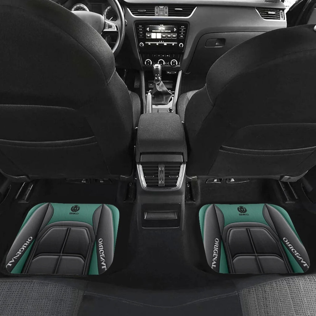 4pcs Elegant Car Floor Mats - Non-Slip, Easy-Clean Polyester All-Season Floor Mats Universal Car Carpet Interior Accessories ﻿