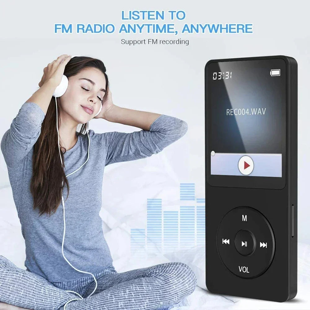 MP3 Player Type-C Interface Fast Charging Port (with 32GB Memory Card) 5.4 Bluetooth Version Music Player FM Recording E-book