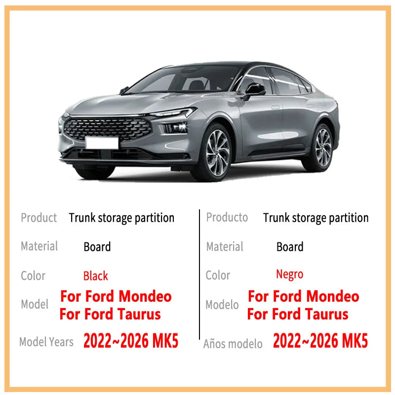 Auto Accessories For Ford Mondeo 2022~2026 2025 Car Organizer Thickening Trunk Side Partition Trunk Interior Storage Box Parts