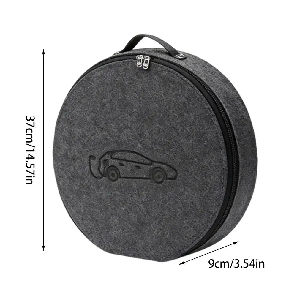Car Cables Organizer Bag Felt cloth Auto Rechargeable Storage Tidy EV Charging Plugs Equipment Container Bag Cars Accessories