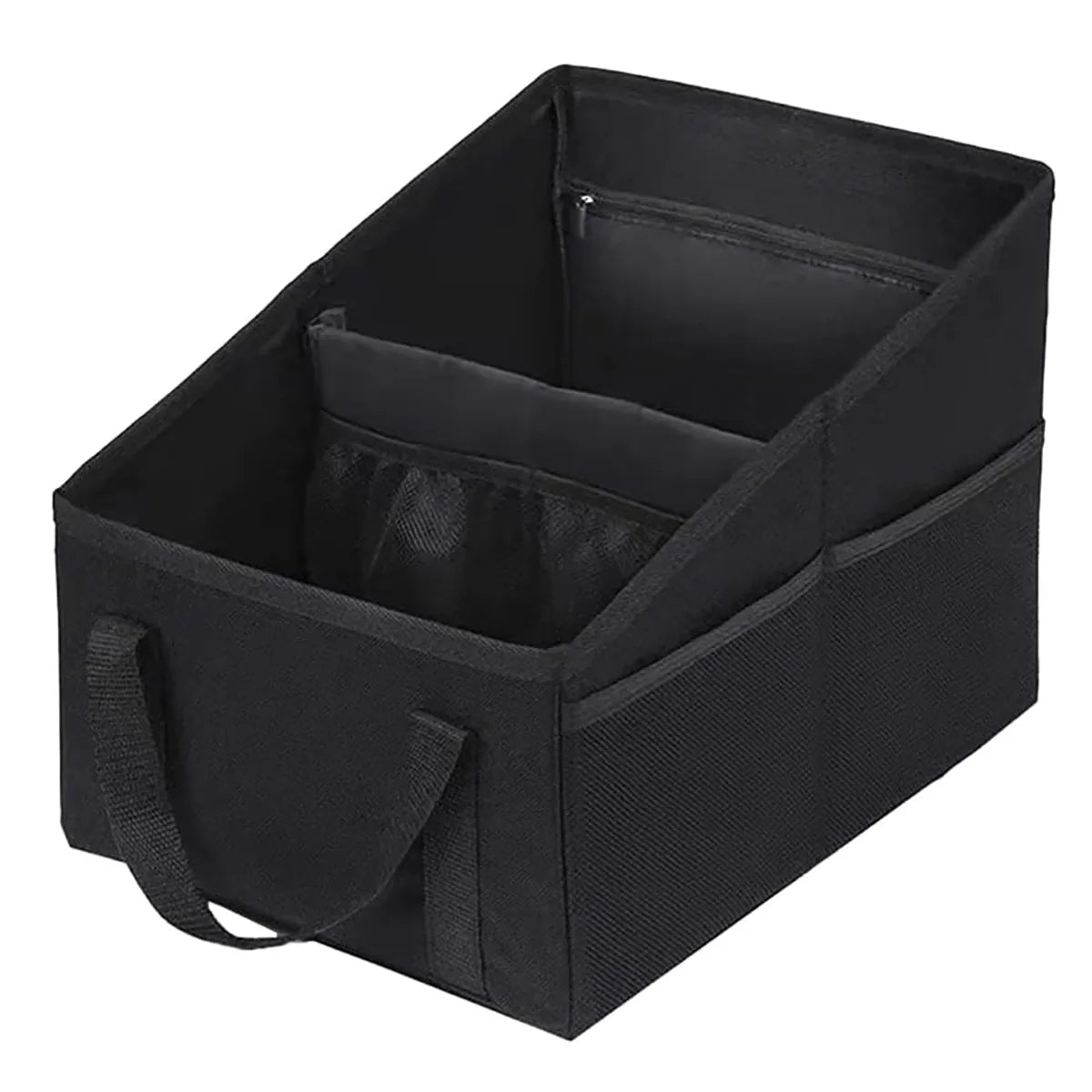 Car Seat Organizer - Passenger Seat Organizer, Collapsible Small Car Seat Storage Organizer for Console Front/Back