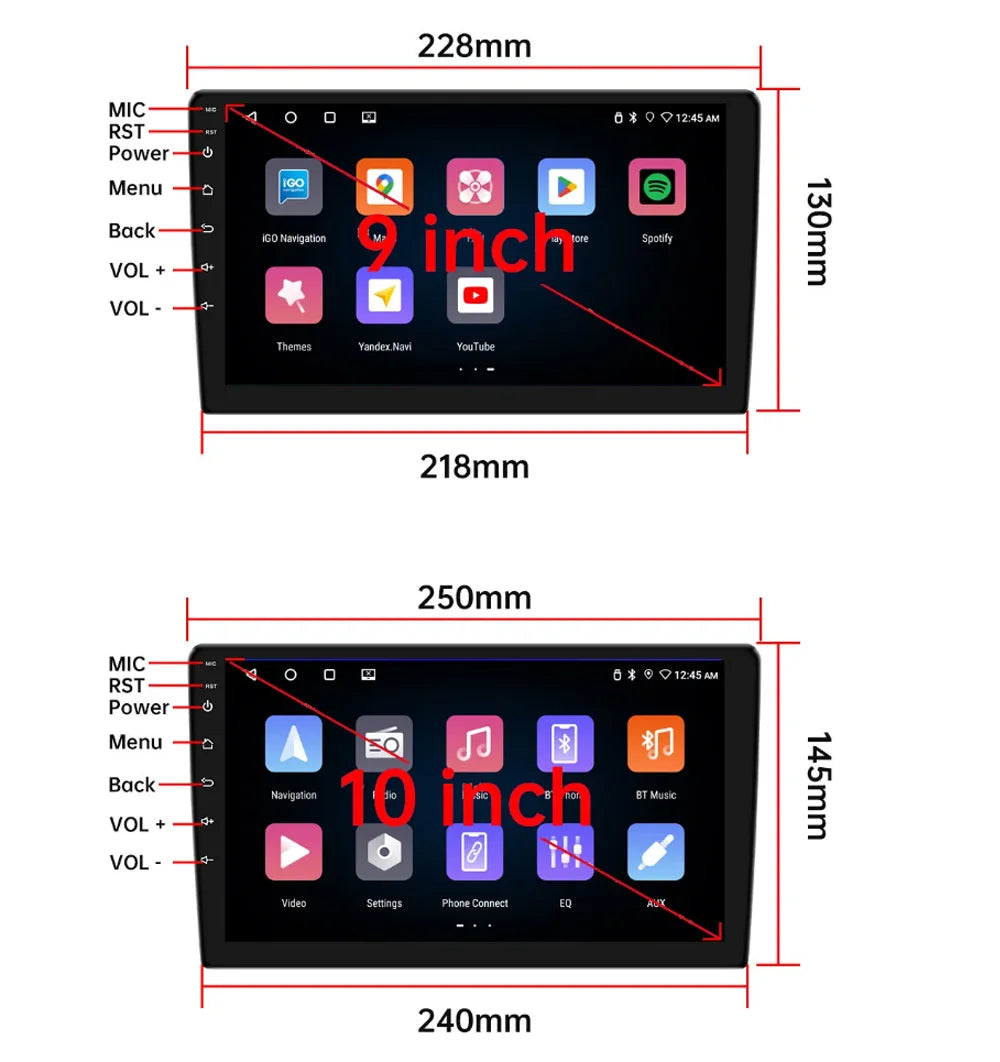 7/9/10 inch Universal Android 13 Car Radio 32G/64G Autoradio android 2 Din car radio GPS BT Central Multimedia Smart car systems