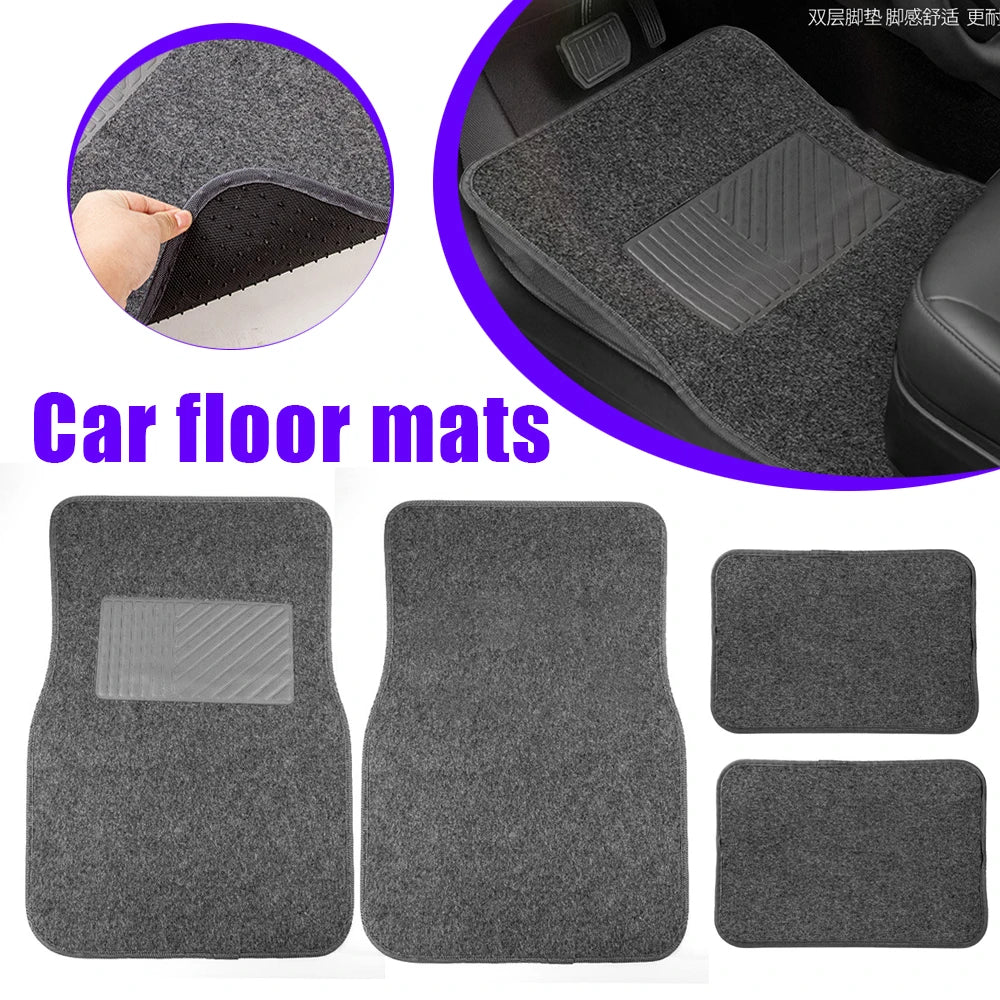 4 Pcs Set Of Universal Car Floor Mats Complete Set Of Non-Slip And Waterproof Suitable SUVs Sedans Trucks Vans Other Vehicles