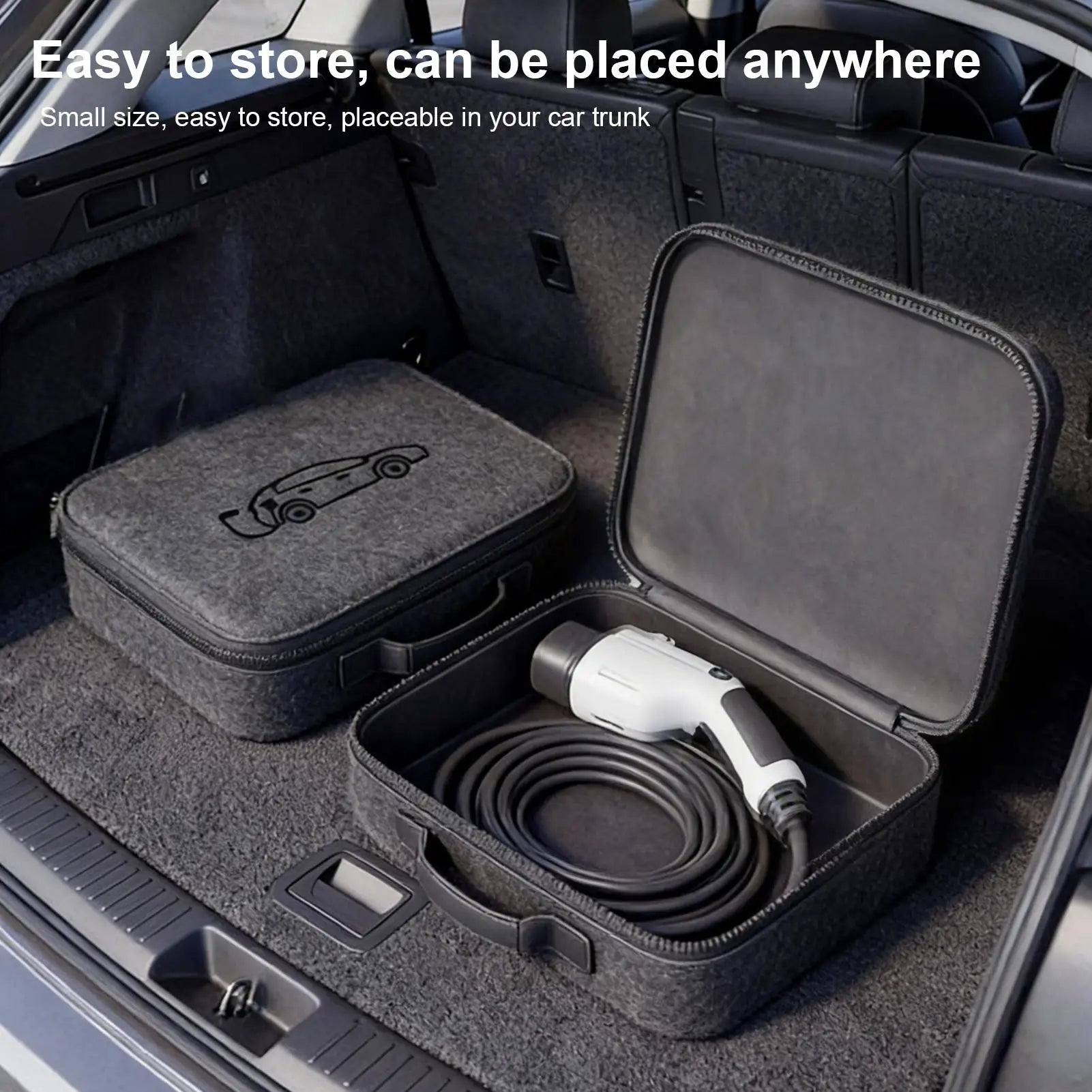 Car Cables Organizer Bag Felt cloth Auto Rechargeable Storage Tidy EV Charging Plugs Equipment Container Bag Cars Accessories