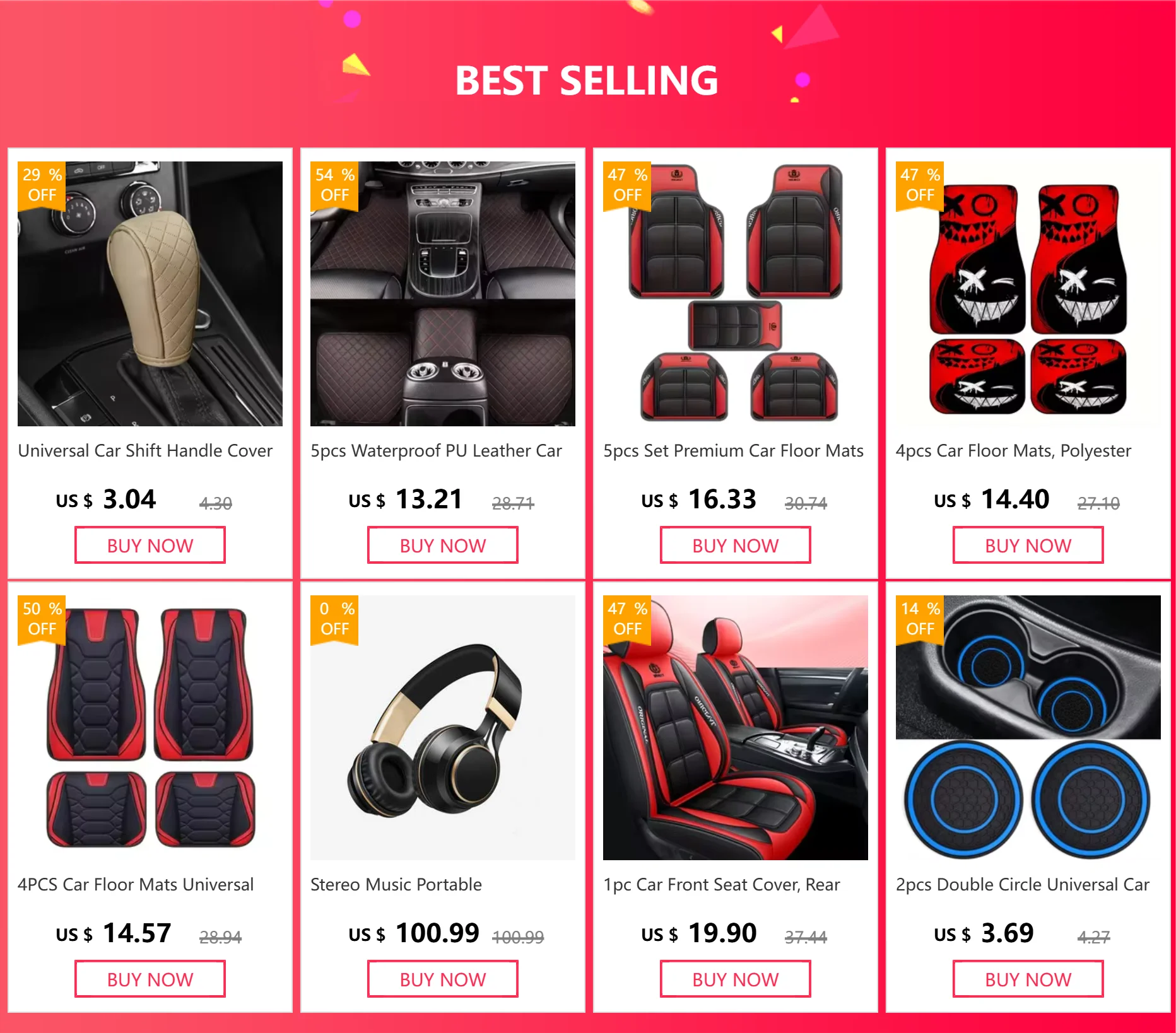 4pcs Car Floor Mats, Polyester Fiber All-season Universal Floor Mats with Anti-slip Base, Easy To Clean Car Interior Accessories