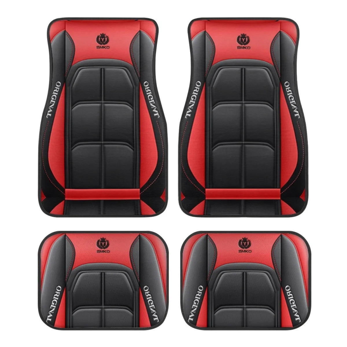4pcs Elegant Car Floor Mats - Non-Slip, Easy-Clean Polyester All-Season Floor Mats Universal Car Carpet Interior Accessories ﻿