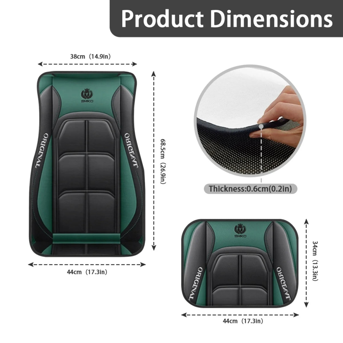 4pcs Elegant Car Floor Mats - Non-Slip, Easy-Clean Polyester All-Season Floor Mats Universal Car Carpet Interior Accessories ﻿