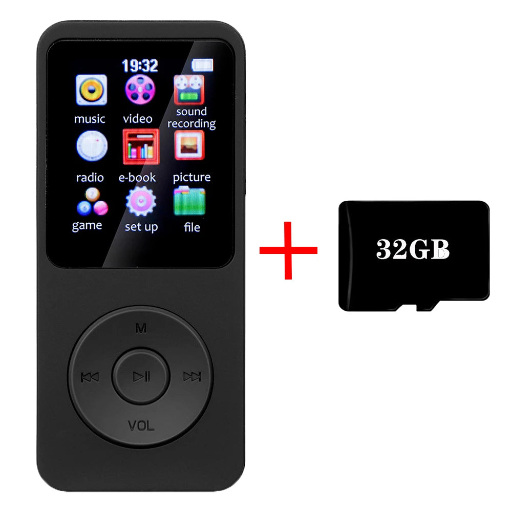 MP3 Player Type-C Interface Fast Charging Port (with 32GB Memory Card) 5.4 Bluetooth Version Music Player FM Recording E-book