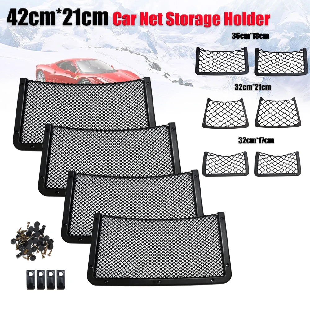 42x21cm/36x18cm/32x21cm/32x17cm Car Organizer Net Pocket Car Net Bag Phone Holder Rack Storage Mesh For Car Caravan Motorhome
