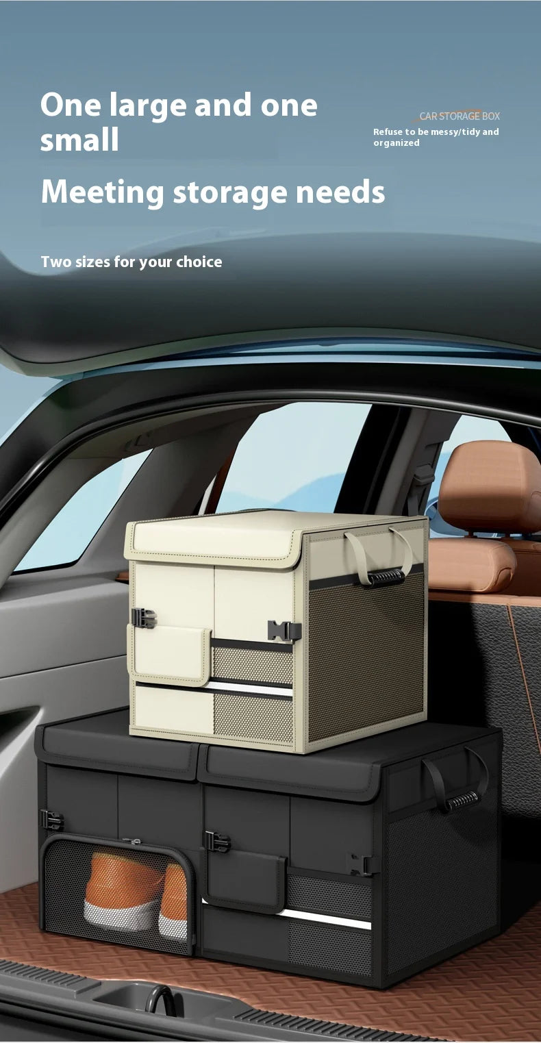 Foldable Trunk Storage Box Waterproof Oxford Cloth 60L Large-Capacity Car Organizer for Camping/Fishing Easy to Carry