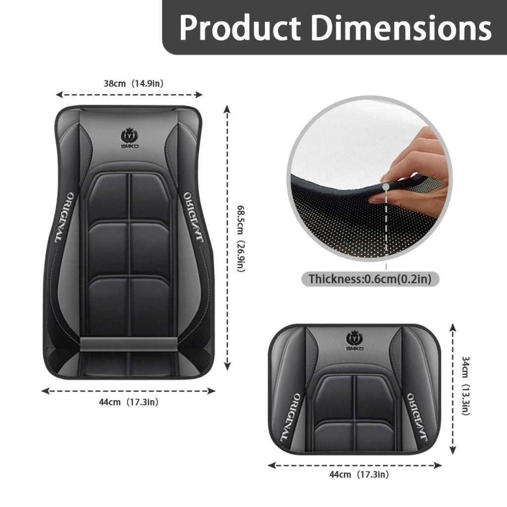 4pcs Elegant Car Floor Mats - Non-Slip, Easy-Clean Polyester All-Season Floor Mats Universal Car Carpet Interior Accessories ﻿