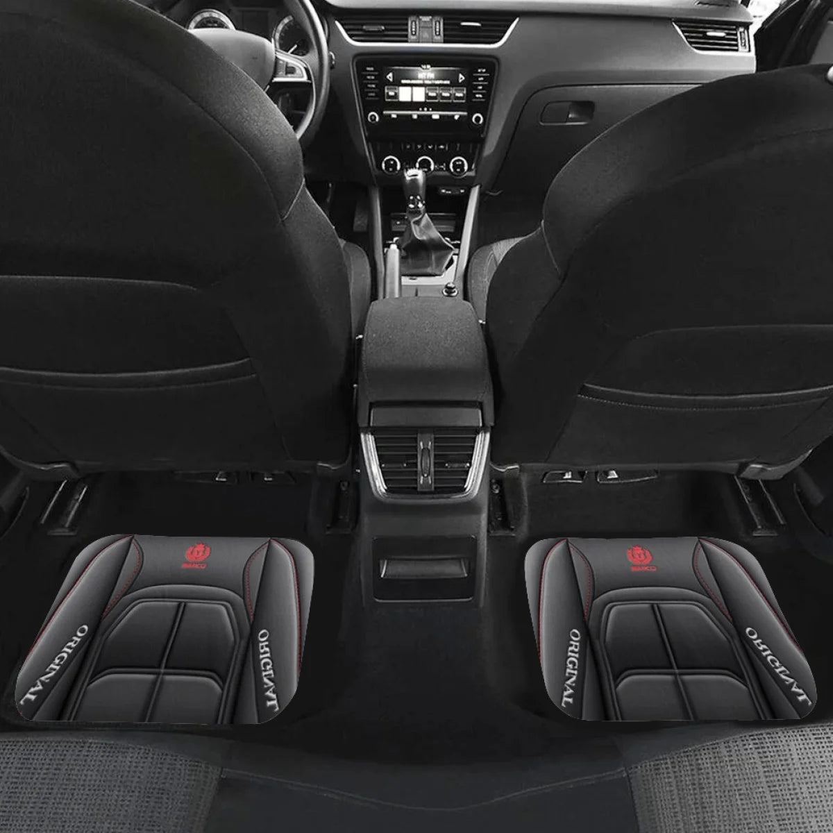 4pcs Elegant Car Floor Mats - Non-Slip, Easy-Clean Polyester All-Season Floor Mats Universal Car Carpet Interior Accessories ﻿