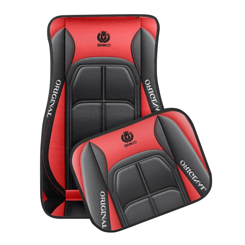 4pcs Elegant Car Floor Mats - Non-Slip, Easy-Clean Polyester All-Season Floor Mats Universal Car Carpet Interior Accessories ﻿