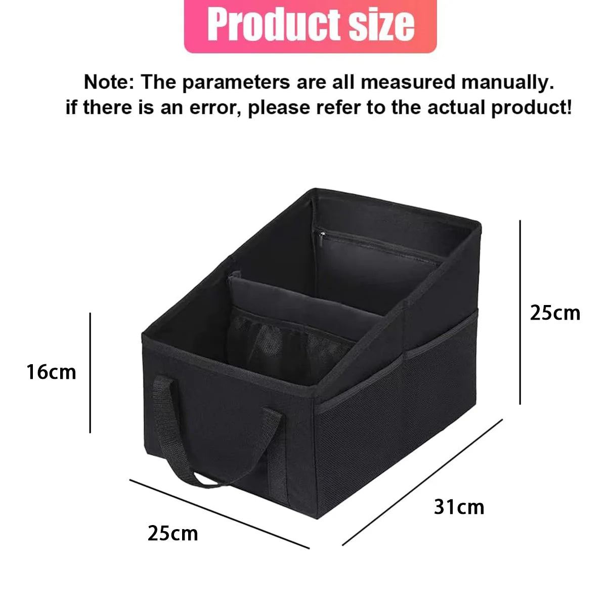 Car Seat Organizer - Passenger Seat Organizer, Collapsible Small Car Seat Storage Organizer for Console Front/Back