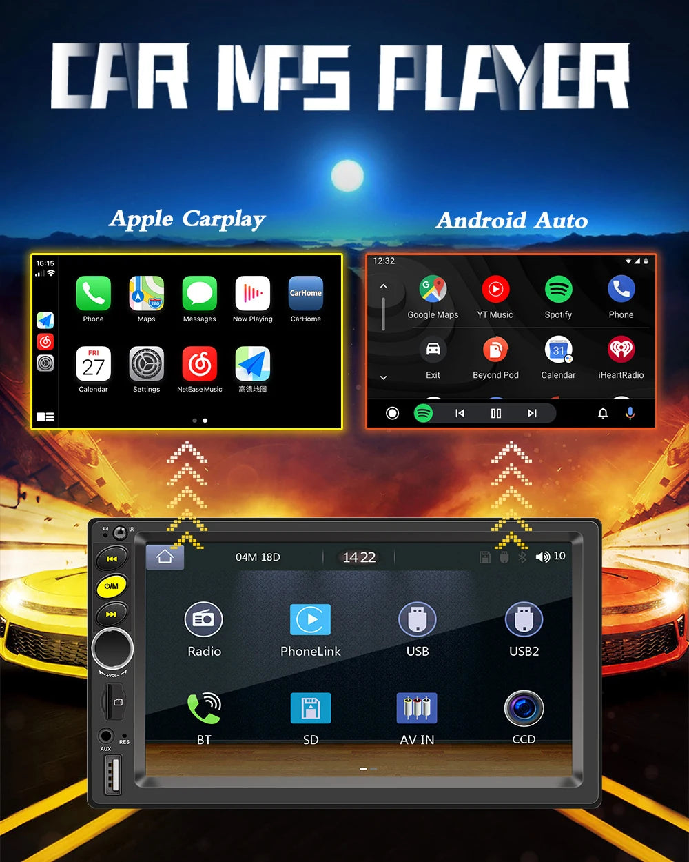 7/9/10 inch Universal Android 13 Car Radio 32G/64G Autoradio android 2 Din car radio GPS BT Central Multimedia Smart car systems