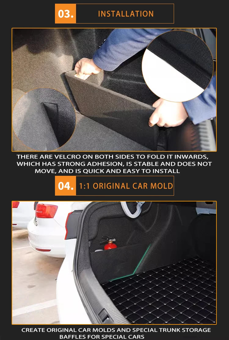 Auto Accessories For Ford Mondeo 2022~2026 2025 Car Organizer Thickening Trunk Side Partition Trunk Interior Storage Box Parts