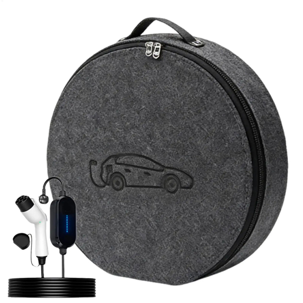 Car Cables Organizer Bag Felt cloth Auto Rechargeable Storage Tidy EV Charging Plugs Equipment Container Bag Cars Accessories