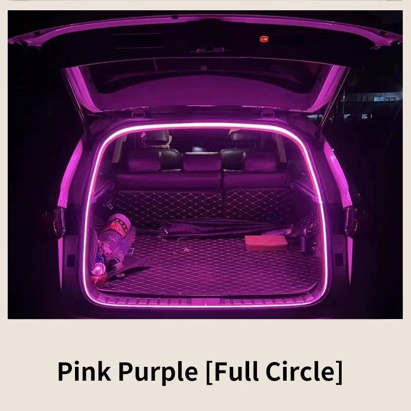 Car high brightness trunk lighting ambient light interior decoration LED wiring free automatic sensing tailgate light strip