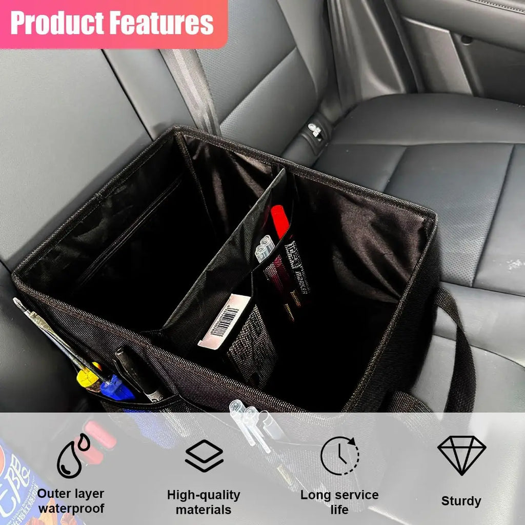 Car Seat Organizer - Passenger Seat Organizer, Collapsible Small Car Seat Storage Organizer for Console Front/Back