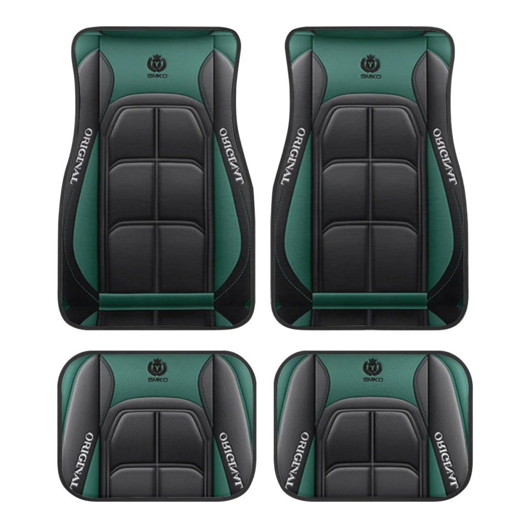 4pcs Elegant Car Floor Mats - Non-Slip, Easy-Clean Polyester All-Season Floor Mats Universal Car Carpet Interior Accessories ﻿