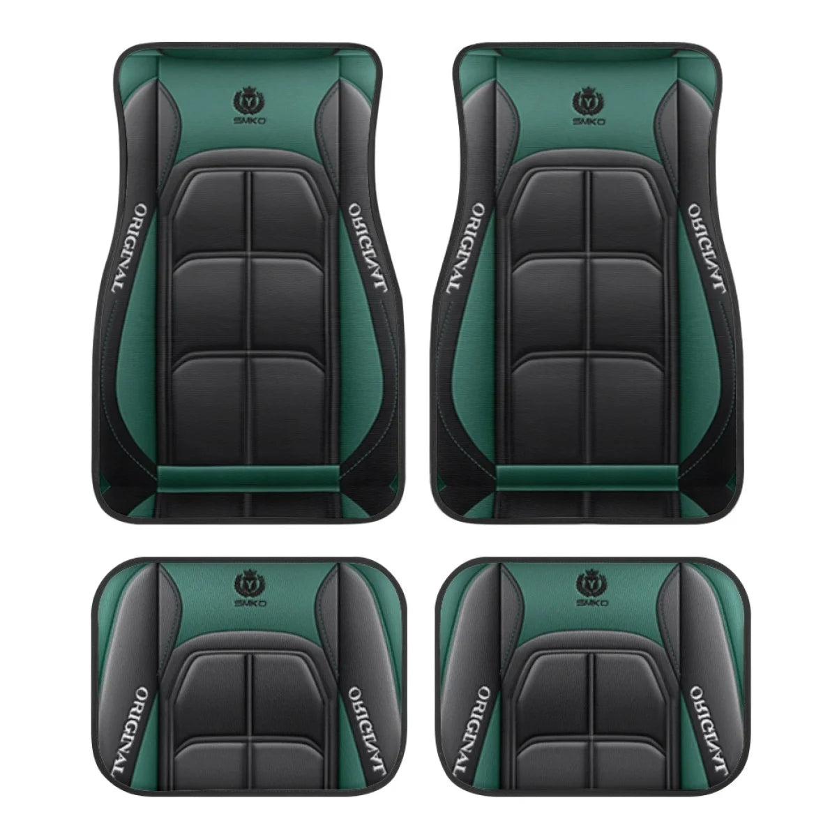 4pcs Elegant Car Floor Mats - Non-Slip, Easy-Clean Polyester All-Season Floor Mats Universal Car Carpet Interior Accessories ﻿
