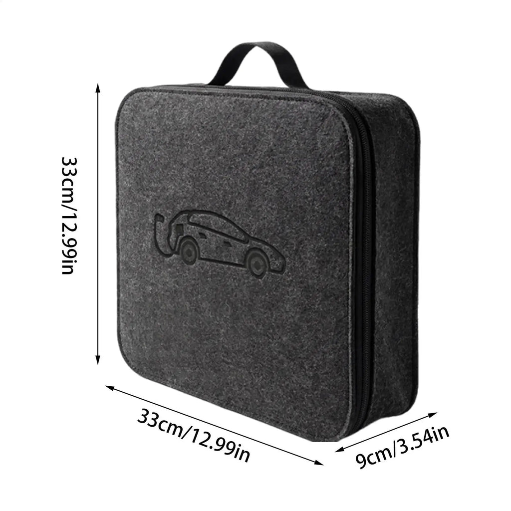 Car Cables Organizer Bag Felt cloth Auto Rechargeable Storage Tidy EV Charging Plugs Equipment Container Bag Cars Accessories