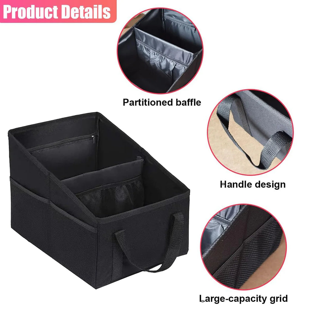 Car Seat Organizer - Passenger Seat Organizer, Collapsible Small Car Seat Storage Organizer for Console Front/Back