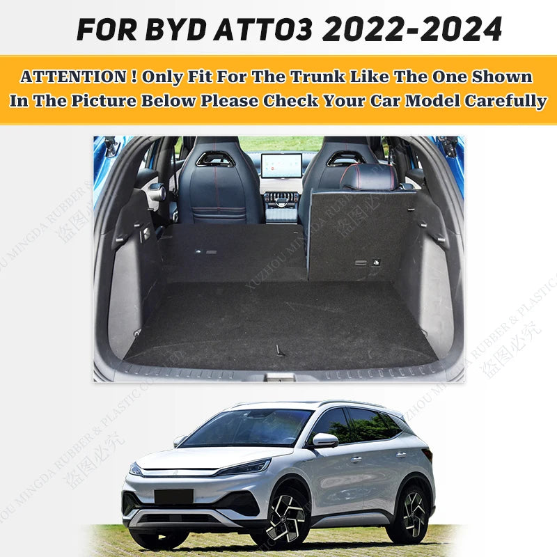 Car Floor Mats For BYD ATTO 3 2022 2023 2024 Car Trunk Mat Custom Auto Foot Pads Carpet Cover Interior Accessories