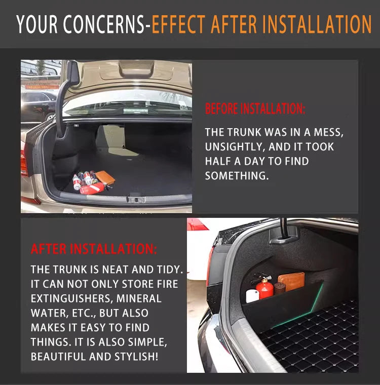 Auto Accessories For Ford Mondeo 2022~2026 2025 Car Organizer Thickening Trunk Side Partition Trunk Interior Storage Box Parts