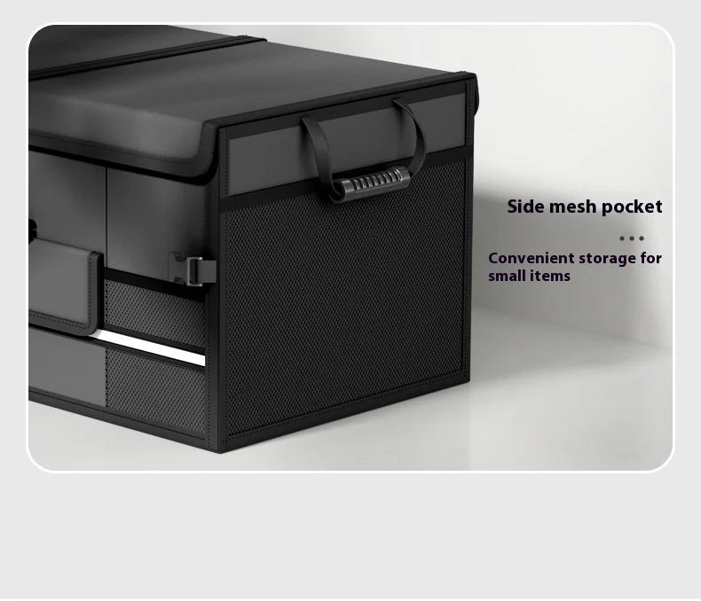 Foldable Trunk Storage Box Waterproof Oxford Cloth 60L Large-Capacity Car Organizer for Camping/Fishing Easy to Carry