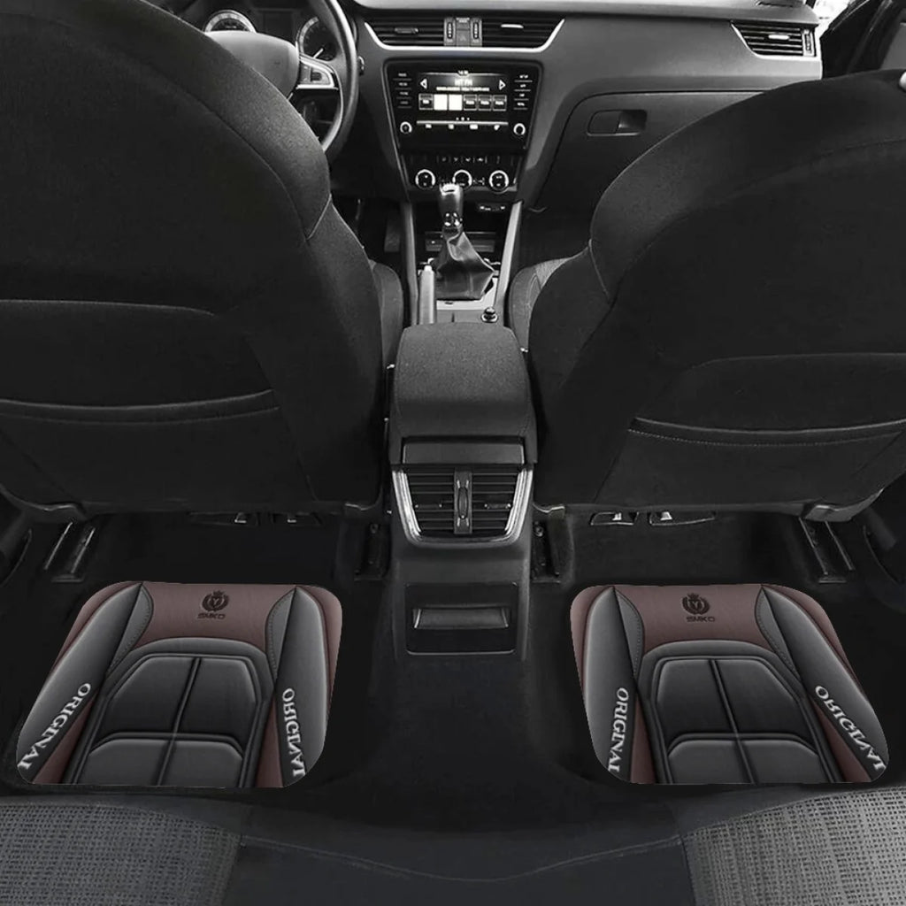4pcs Elegant Car Floor Mats - Non-Slip, Easy-Clean Polyester All-Season Floor Mats Universal Car Carpet Interior Accessories ﻿