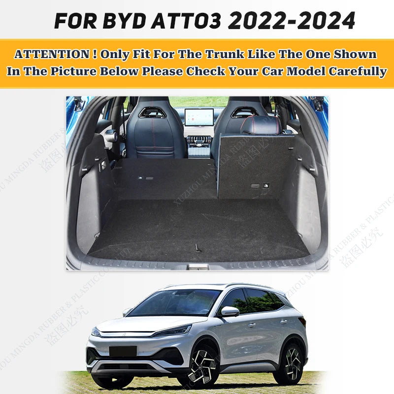 Car Floor Mats For BYD ATTO 3 2022 2023 2024 Car Trunk Mat Custom Auto Foot Pads Carpet Cover Interior Accessories