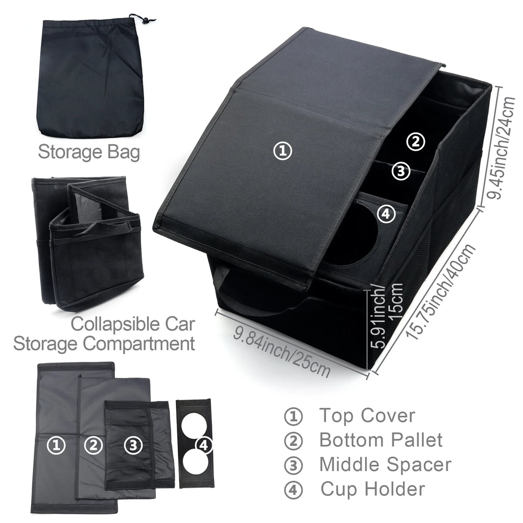 Car Trunk Organizer - Car Organizer, foldable trunk Organizer, Sturdy auto parts Organizer, black,
