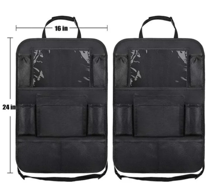 Backseat Car Organizer, Kick Mats Back Seat Protector with Touch Screen Tablet Holder, Car Back Seat Organizer for Kids 2 Pack