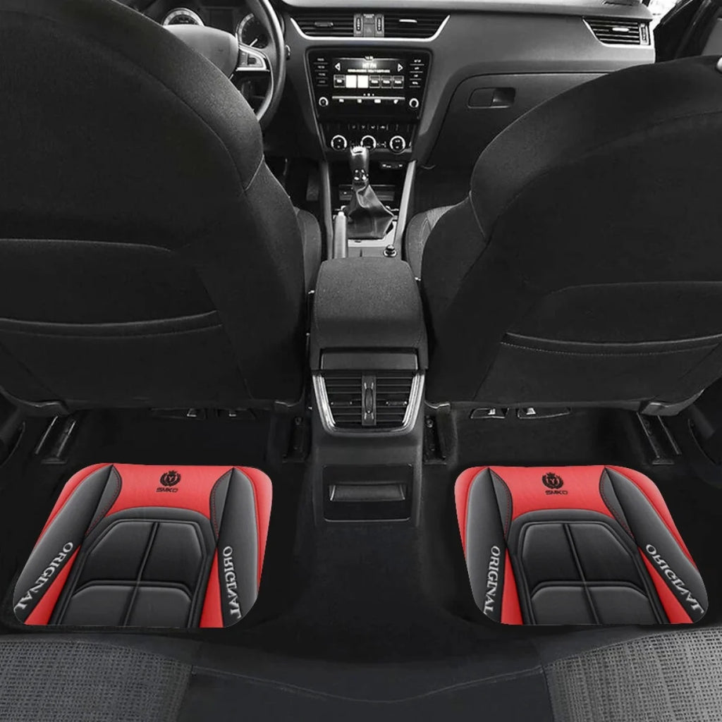 4pcs Elegant Car Floor Mats - Non-Slip, Easy-Clean Polyester All-Season Floor Mats Universal Car Carpet Interior Accessories ﻿