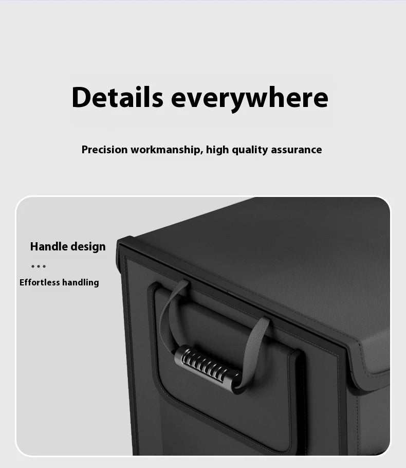 Foldable Trunk Storage Box Waterproof Oxford Cloth 60L Large-Capacity Car Organizer for Camping/Fishing Easy to Carry