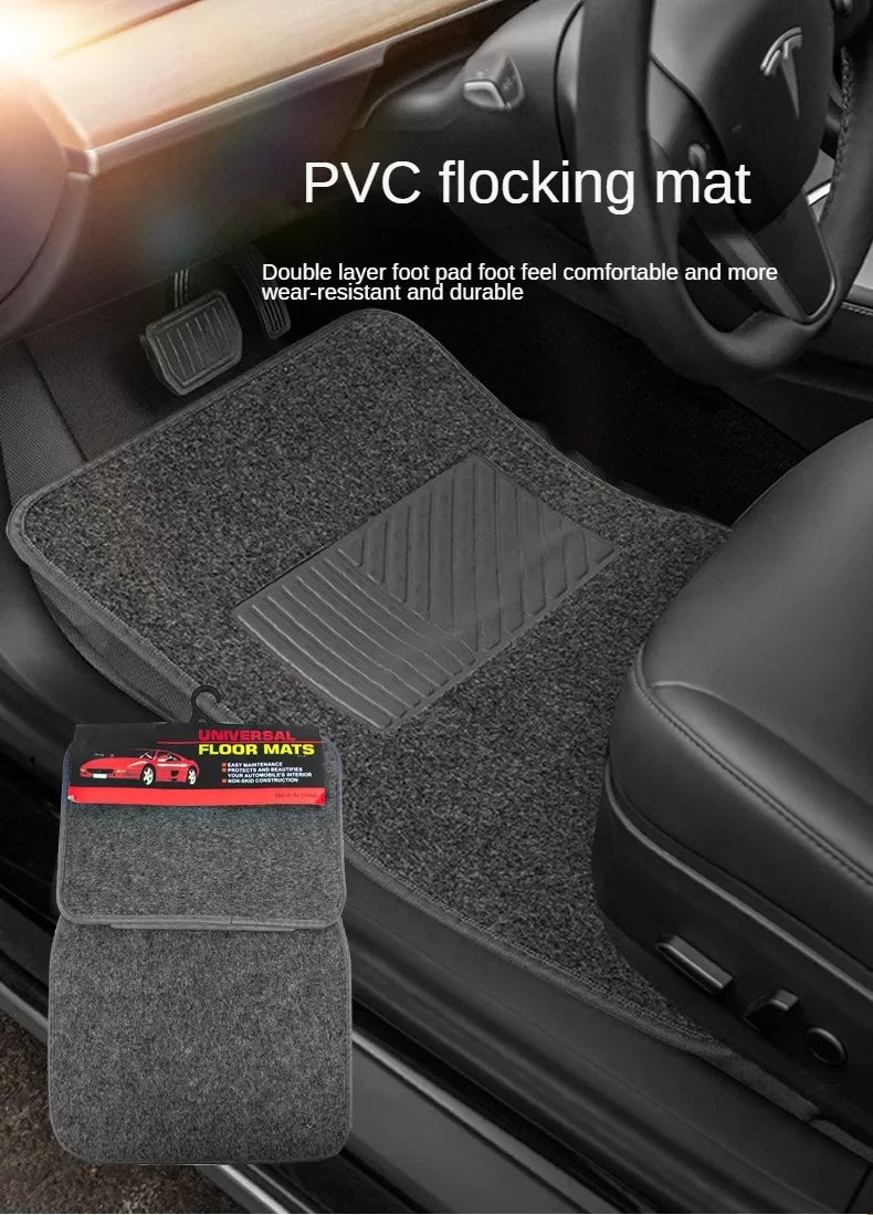 4 Pcs Set Of Universal Car Floor Mats Complete Set Of Non-Slip And Waterproof Suitable SUVs Sedans Trucks Vans Other Vehicles