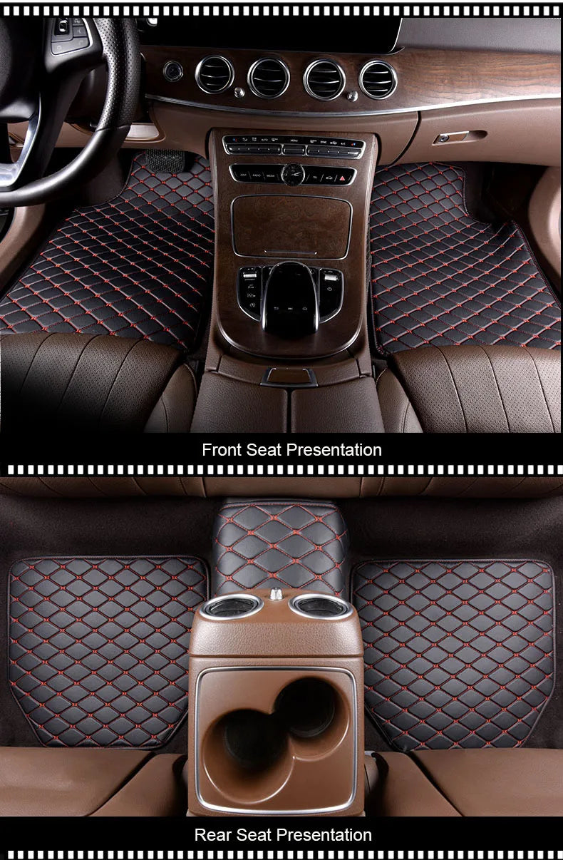 5Pcs Car Floor Mats PU Leather Waterproof Auto Foot Pad Protector Pads Fashion Car Carpet Cushion For All Seasons